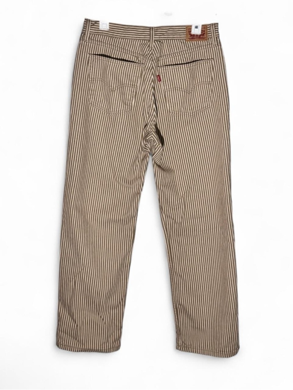 Levi's Tan and White Pinstripe Straight Leg Jeans